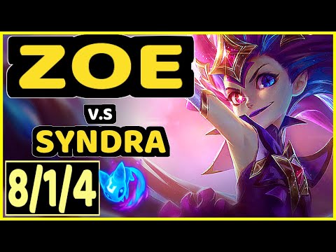 VROW (ZOE) vs SYNDRA - 8/1/4 KDA MID CHALLENGER GAMEPLAY - EUW