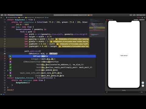 SwiftUI - Drawing Paths and Shapes - Section 3: Draw the Badge Symbol (Xcode 11)