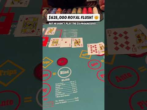 He flopped a ROYAL FLUSH playing UTH but…😩 #casino #blackjack #gambling #uth #poker #lasvegas