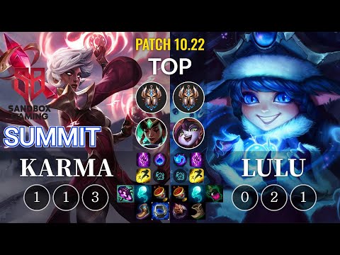 SB Summit Karma vs Lulu Top - KR Patch 10.22