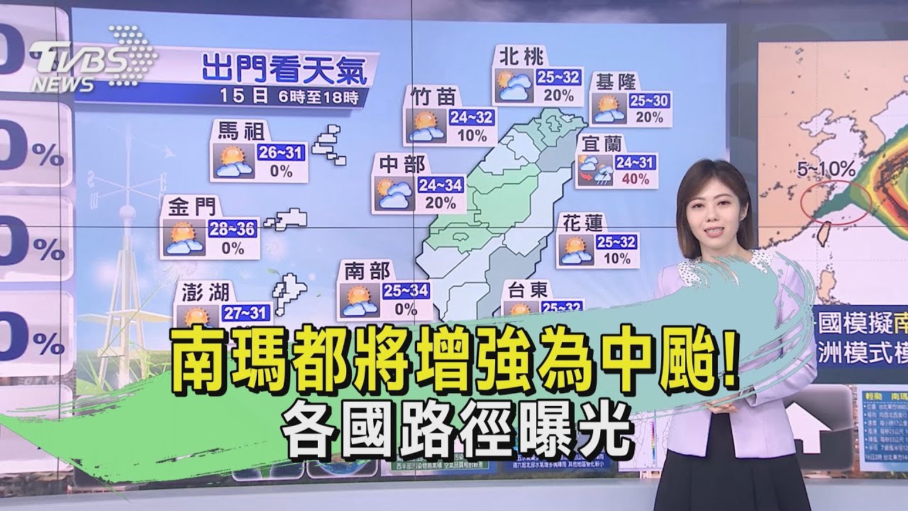 南瑪都將增強為中颱! 各國路徑曝光