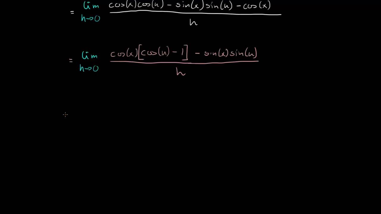 Derivere sin, cos, tan 4 Derivere cosinus, bevis UDL.no
