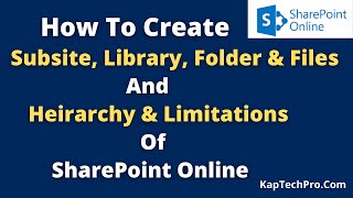 How To Create Subsite, Document Library And File In SharePoint Online