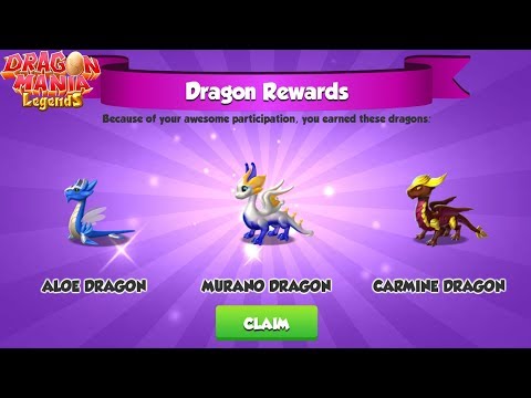 3 LEGENDARY Dragons - MURANO, CARMINE & ALOE DRAGONS - Dragon Mania Legends | # 1518 HD