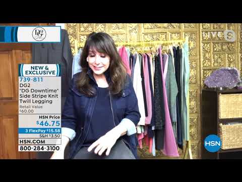 DG2 by Diane Gilman "DG Downtime" Side Stripe Knit Twill...