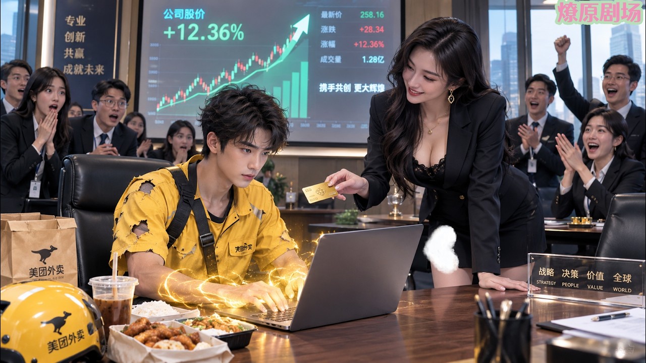 各路金融高手都無法挽救公司危機，豈料送外賣的窮小子一眼看出問題，敲幾下鍵盤就幫美女總裁賺回千億！原來他竟是金融巨鱷，美女總裁跪求他收徒！#外卖金融神