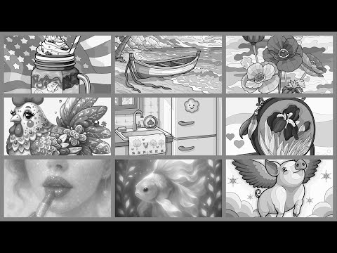 Koloruj według numeru Art Loop | Aplikacja Hey Color Collage Soothing Music Torebka 4 lipca #kolo...