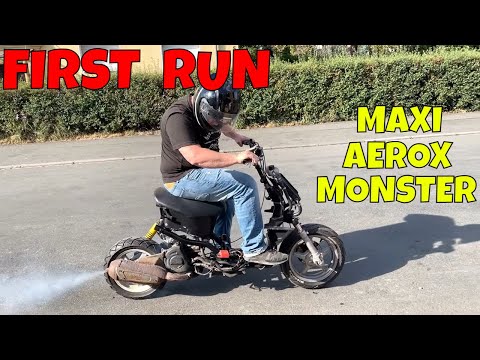 First Run vom 40 PS Maxi Aerox Monster / Mein Traum Roller / Yamaha Aerox 180ccm Projekt