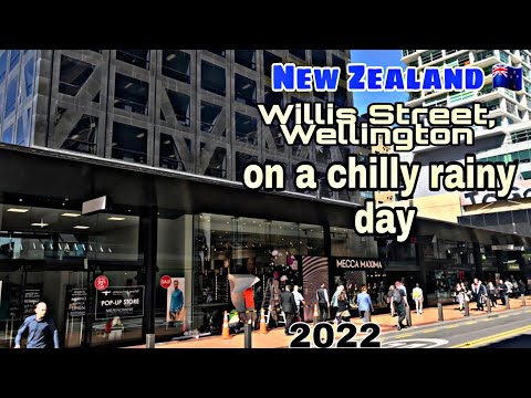 {4K} Walk| Chilly & Wet Walk Through Willis Street Wellington New Zealand| No Talk Just Walk