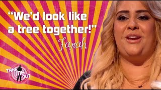 "I'm green and he's brown: I'd look like a tree if I got on top." What if her mum was watching?? It doesn't bear thinking about.