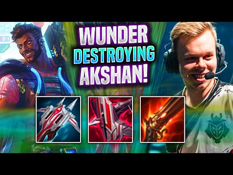 WUNDER DESTROYING WITH AKSHAN IN FLEXING GAME! - FNC Wunder Plays Akshan Top vs Sion! |