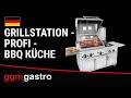 Commercial Gas BBQ Grill Station - 22.5 kW - LPG & Natural Gas - AISI 304 Stainless - Rotisserie - Black