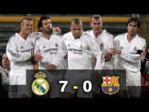 Real Madrid Humilhando no tempo de Ronaldo e fazendo 7x0 no Barcelona