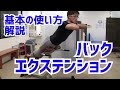 【マシントレーニング解説】安全に背面全体を鍛えるバックエクステンション