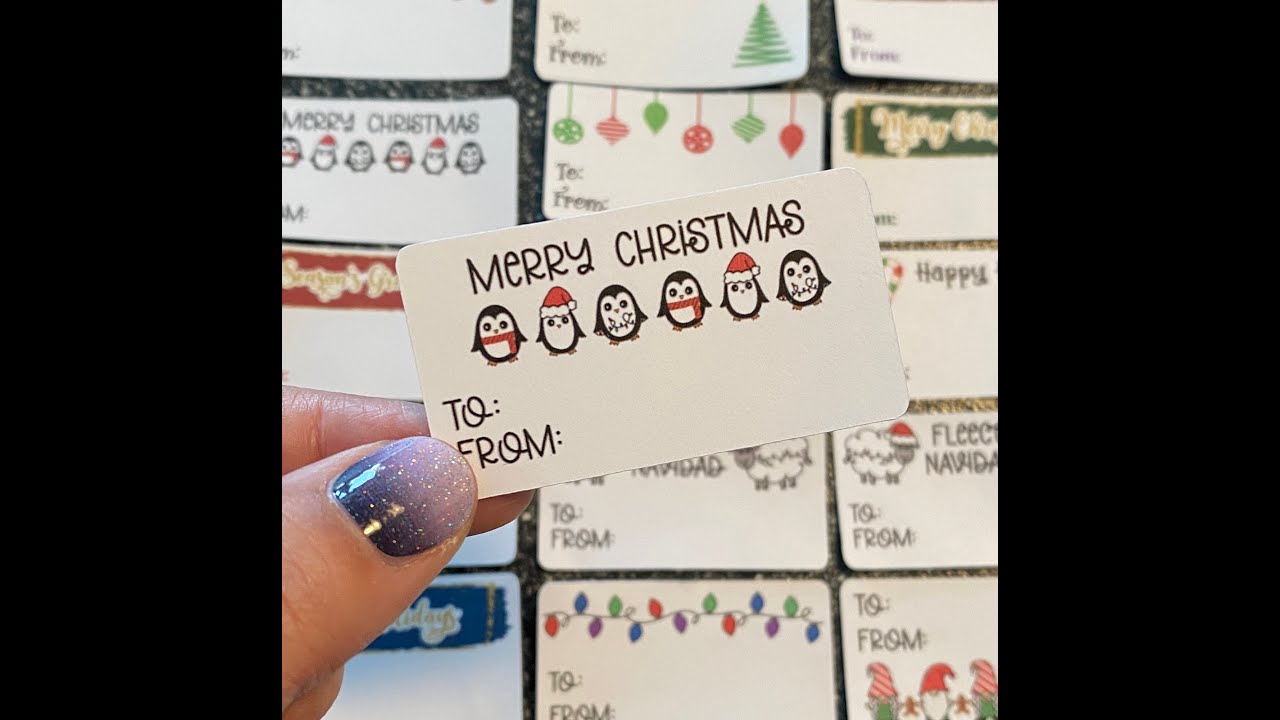 DIY Christmas gift stickers using print then cut Cricut setting