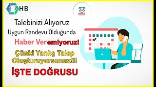 HASTANE DOĞRU RANDEVU TALEBİ OLUŞTURMA