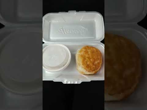 Hardee's Biscuit & Gravy. Getting ready to pour.