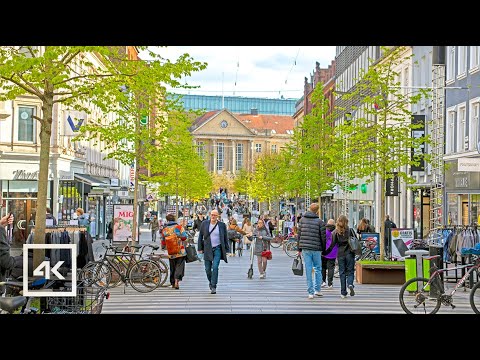 🇩🇰  Aarhus, Denmark - City Center 4K Walking Tour - May 2023