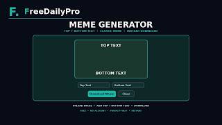 How to Make Memes Free Online with Top & Bottom Text | FreeDailyPro.com