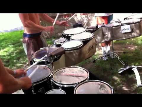 UMass Drumline 2011: Cadence Rock Beat - Quads - Band Camp