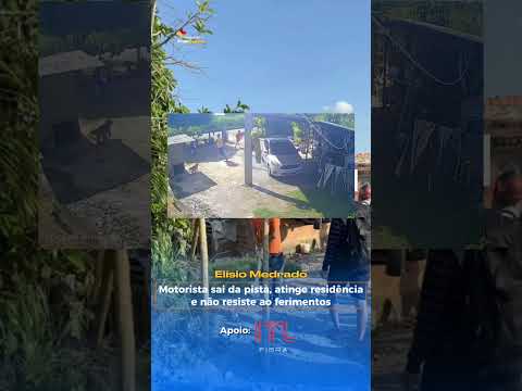 Carro sai da pista e atinge casa na BA-026, em Elísio Medrado. #bahia