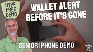 Wallet Tracker Card for iPhone Seniors - Close Look at Spotminders