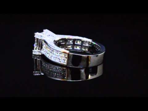 3.61 ct.  Princess Cut Diamond Engagement Ring # 13532