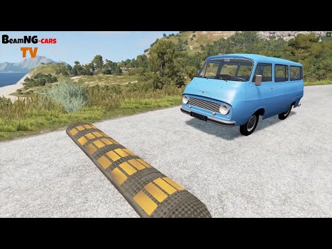 Cars vs Massive Speed Bumps & Potholes #348 beamng drive live 9