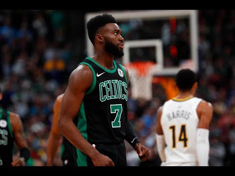 Jaylen Brown grades his dunk on Kristaps Porzingis a 5 out of 10, impersonates Brad Stevens getti...