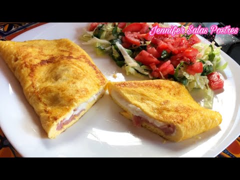 Así se hace el omelette relleno de queso y jamón