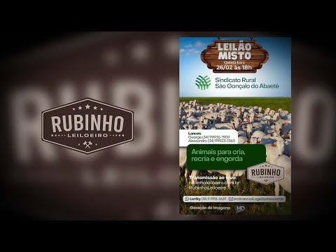 LEILÃO MISTO - SINDICATO RURAL DE SÃO GONÇALO DO ABAETÉ