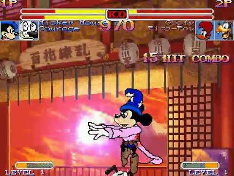 Mugen Mickey Mouse vs Courage v Goofy and Woody Woodpecker