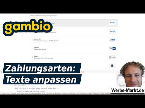 Gambio Zahlungsarten: Texte anpassen ohne Bearbeitungsmöglichkeit im Gambio-Admin