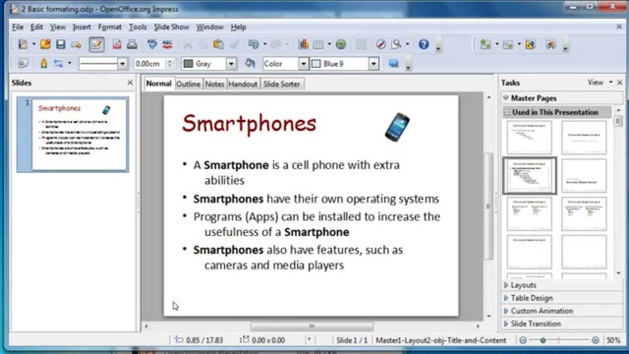CAT 10 Presentations OpenOffice Impress - 2 Basic Formatting