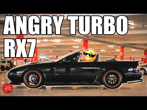 Mazda FC RX7 13B Big Single Turbo 0-100kmh Rotary Review 0-60mph
