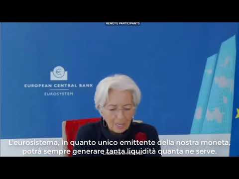 LA CONFESSIONE DELLA LAGARDE BCE NON PUO' FINIRE I SOLDI NE FALLIRE  DENARO CREATO DAL NULLA
