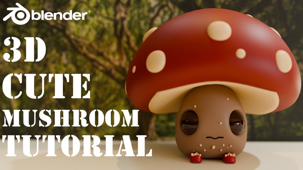 Cartoon Cute Mushroom 3D Model