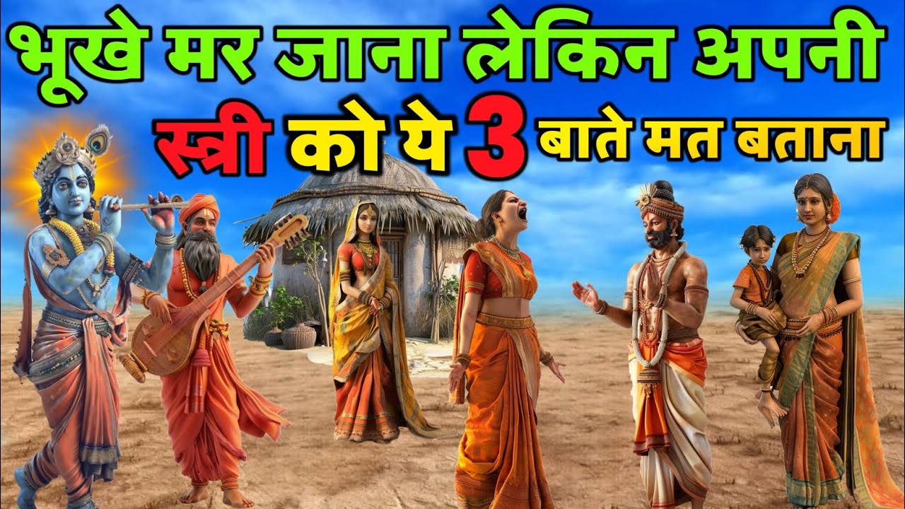 श्री कृष्ण कहते हैं - भूखे मार जाना लेकिन अपनी स्त्री को ये 3 बाते कभी मत बताना