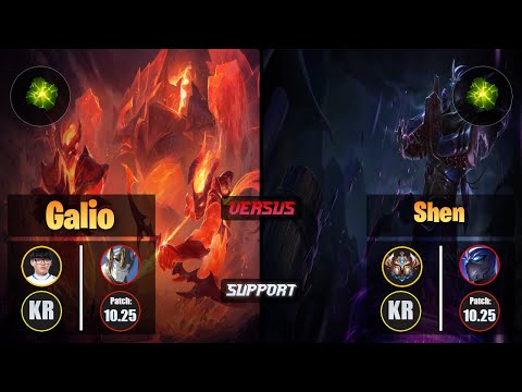 Hoit GALIO (Support) [Aftershock] VS SHEN - Challenger KR Patch 10.25