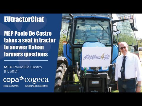 #EUTractorChat - MEP Paolo De Castro takes a seat in tractor to answer Italian farmers questions
