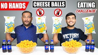 NO HANDS CHEESE BALLS EATING CHALLENGE | Cheese Balls Eating Competition | Food Challenge