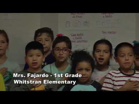 Raise the Flag: Mrs. Farjardo's 1st grade class at Whitstran Elementary