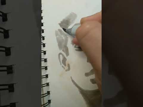 One Marker Challenge! Copic Warm Gray 4 #art #copic #shorts