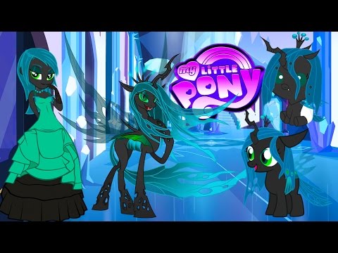My Little Pony Transforms - Queen Chrysalis Baby Teen Alicorn Human - MLP Coloring Videos For Kids