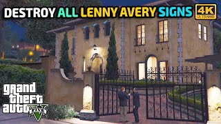 GTA 5 - DESTROY ALL LENNY AVERY SIGNS | GAMEPLAY