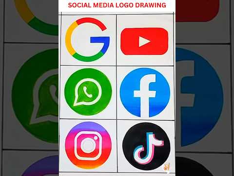 Drawing Youtube Whatsapp Facebook Instagram Tiktok & Google Logo | All apps logo drawing #shorts