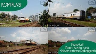 preview picture of video '[Kompilasi] Kereta-kereta yang melewati jembatan kedunggedeh'