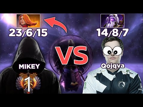 ✔️WB.Mikey vs Qojqva (1v5) 10K Average!!! - Kasra Mikey RANK 1 Dota 2 Europe Server Solo win - مایکی