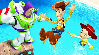 GTA 5 Buzz Lightyear vs Woody & Jessie Ragdolls and Fails [Toy Story] #9