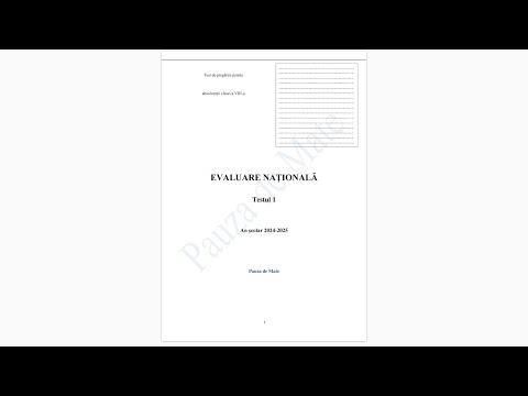 Testul 1 de pregatire pentru Evaluare Nationala 2025